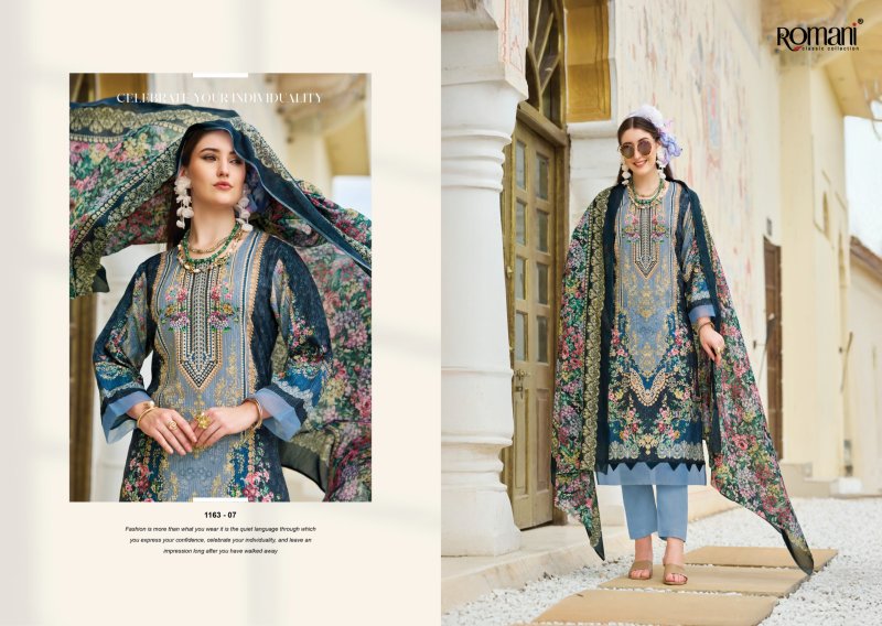 Nafisa Vol 3 By Romani Cotton Mal Printed Embroidery Dress Materials